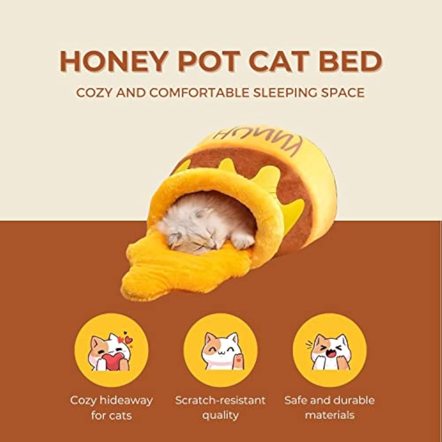 Adorable Comfort – Memory Foam Honey Pot Cat Bed